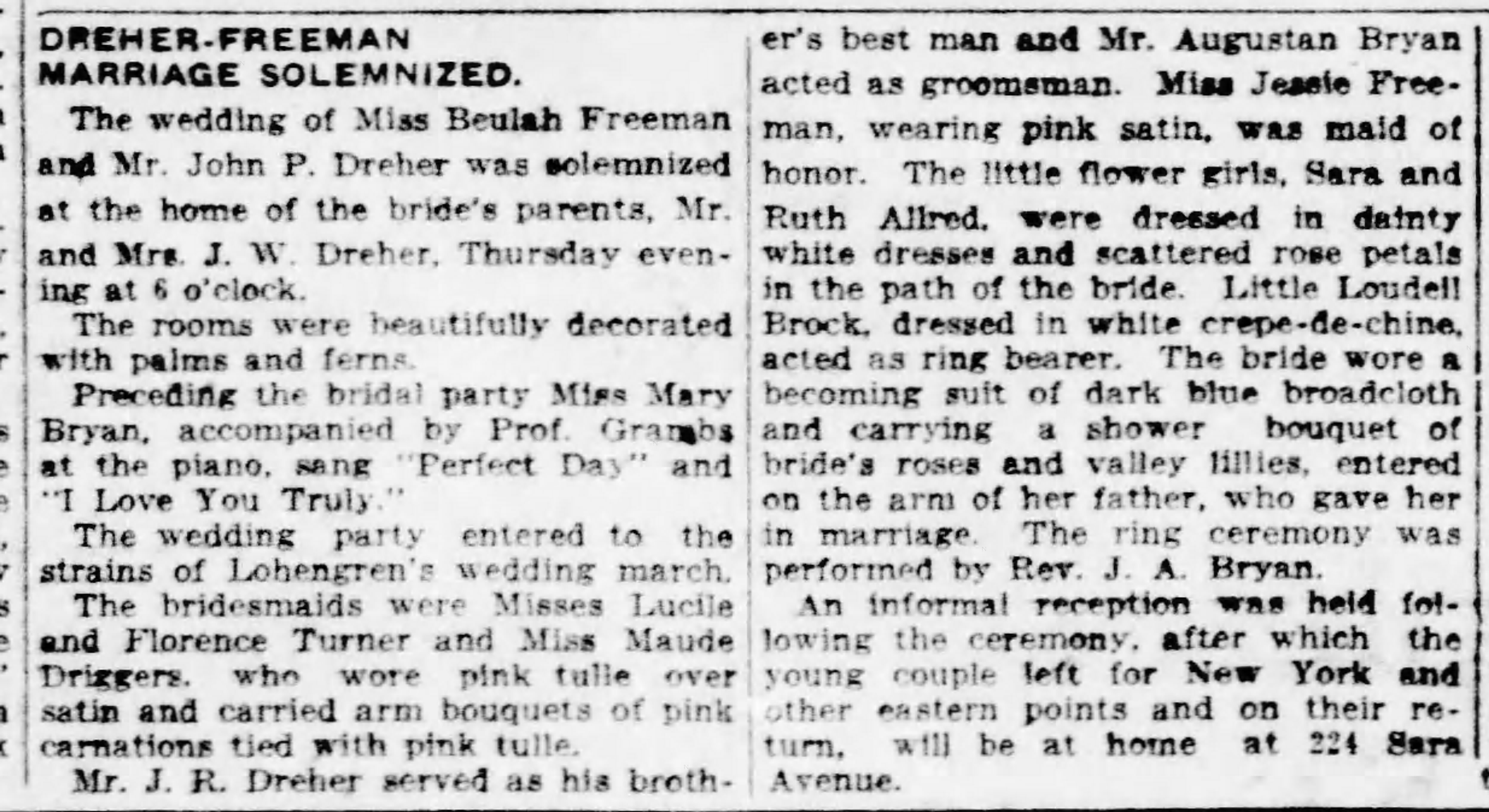 Beulah Freeman-John P. Dreher